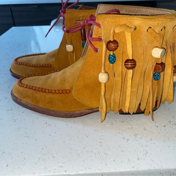 PRSVR PERSEVERE Dress Fringed Moccasin Sand Customized Made To Order Size 8.5 - Picture 5 of 16